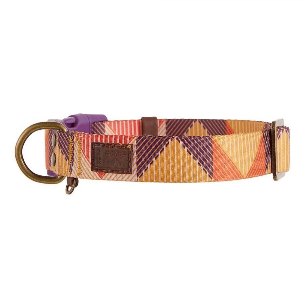 Top Paw Geometric Purple Pink Yellow‎ Fashion Dog Collar XS, SM, Medium, Large